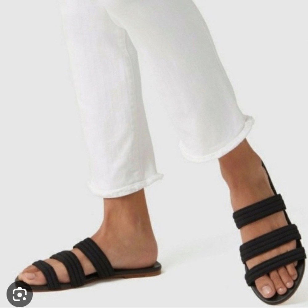 Rare Rothy’s Triple Band black sandals slides flats size 8.5